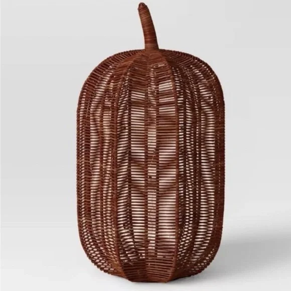 Threshold Brown Wicker pre lit Pumpkin Decor - Picture 3 of 4